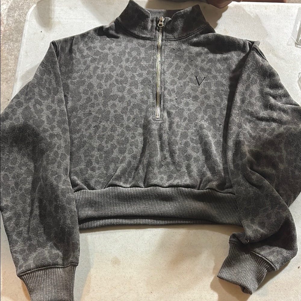 Victoria's Secret Gray Leopard Print Sweater
